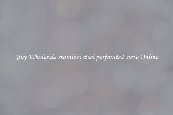 Buy Wholesale stainless steel perforated sieve Online