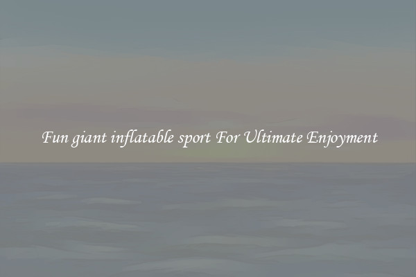 Fun giant inflatable sport For Ultimate Enjoyment