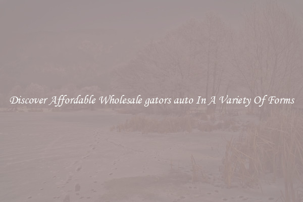 Discover Affordable Wholesale gators auto In A Variety Of Forms