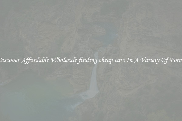 Discover Affordable Wholesale finding cheap cars In A Variety Of Forms