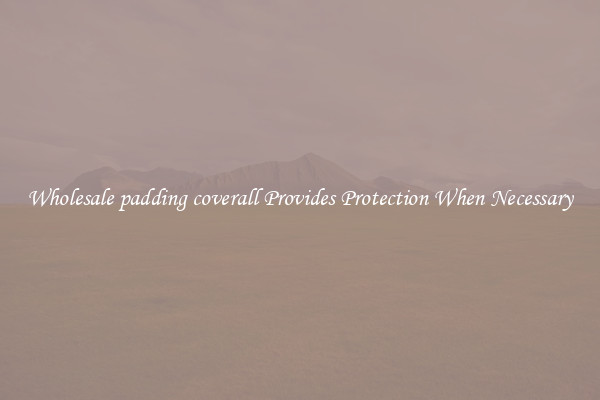 Wholesale padding coverall Provides Protection When Necessary