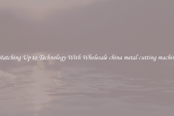Matching Up to Technology With Wholesale china metal cutting machine
