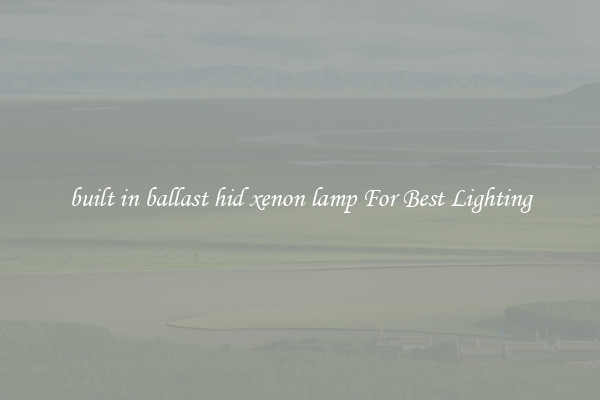 built in ballast hid xenon lamp For Best Lighting